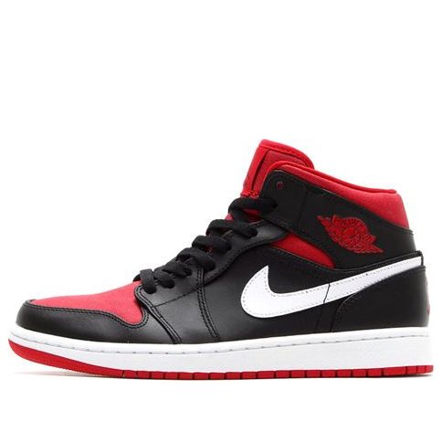 Air Jordan 1 Mid 'Black Gym Red'  554724-020 Signature Shoe